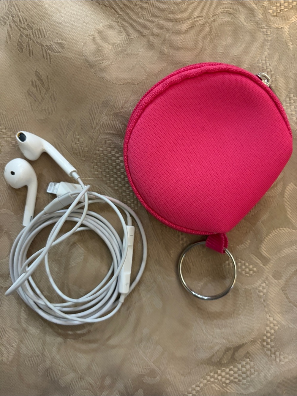 Apple White EarPods with Pink Zip Case